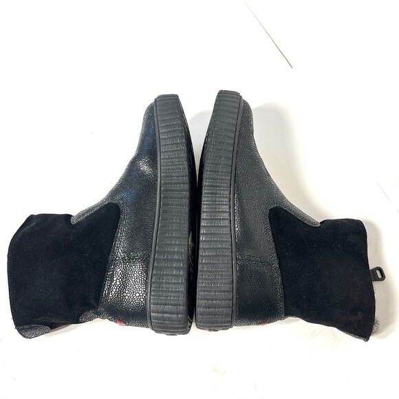 PAJAR Caline Platform Waterproof Leather Booties in Black 39 - Picture 5 of 16